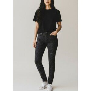 Mossimo Denim Black Skinny Pants Size 8 With Damask Pattern - Womens Coupe 3 Str